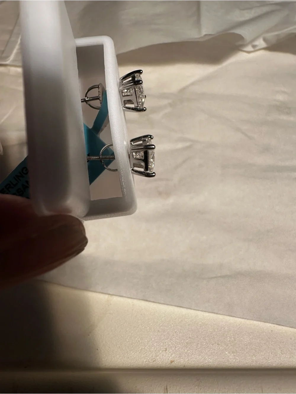 925 Sterling Silver Moissanite Stud Earrings - 6mm 2.42 ctw Silverscrewback.